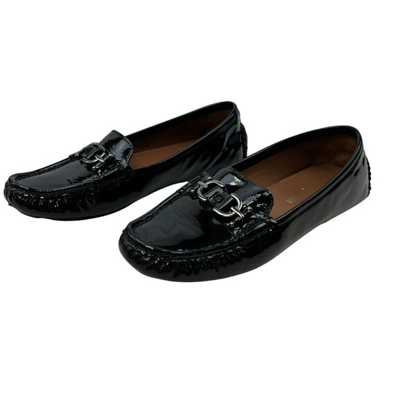 Donald J Pliner Women’s Viky Shiny Loafers Black Size 6.5 - Picture 1 of 10